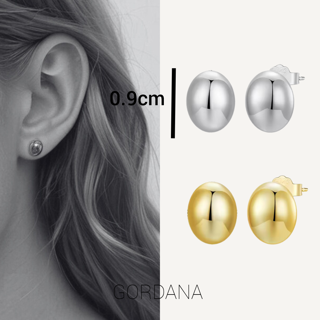 Bean Silver Studs - Gordana Moda