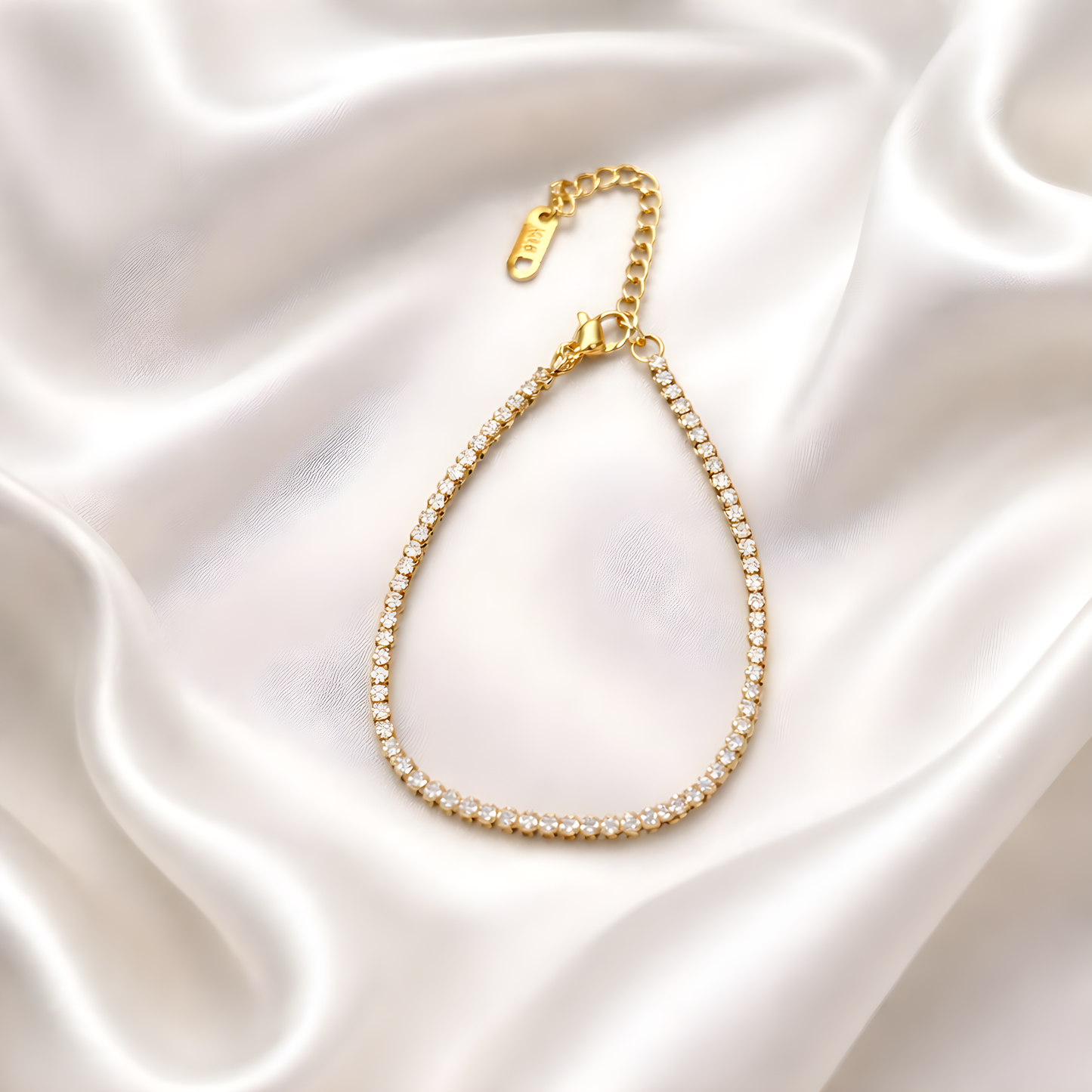 Gold Plated 2mm Tennis Bracelet – Stainless Steel Bracelet