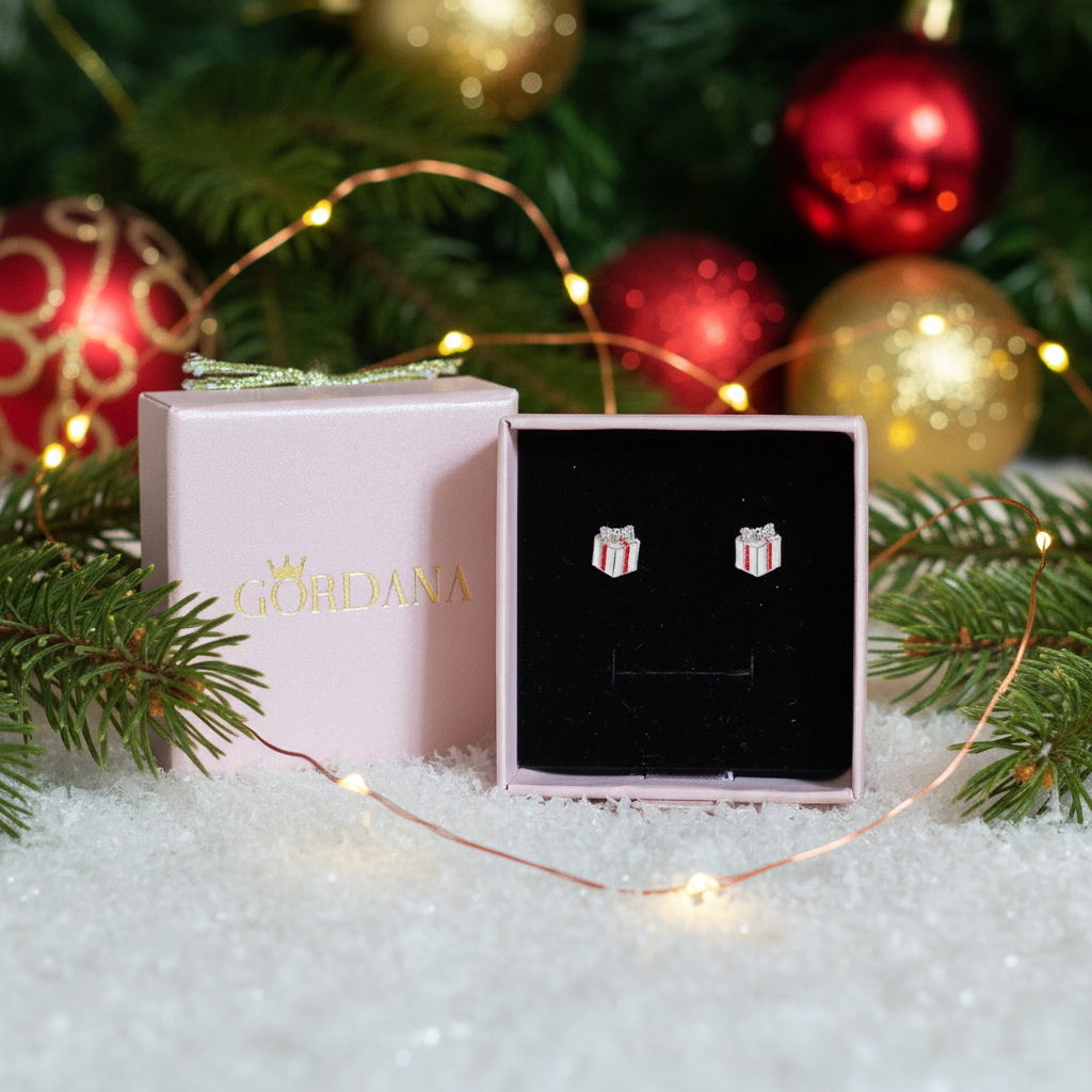 Festive Holiday sterling silver Earrings – Christmas Themed Studs