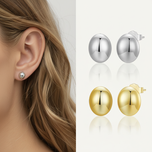 Bean Silver Studs - Gordana Moda