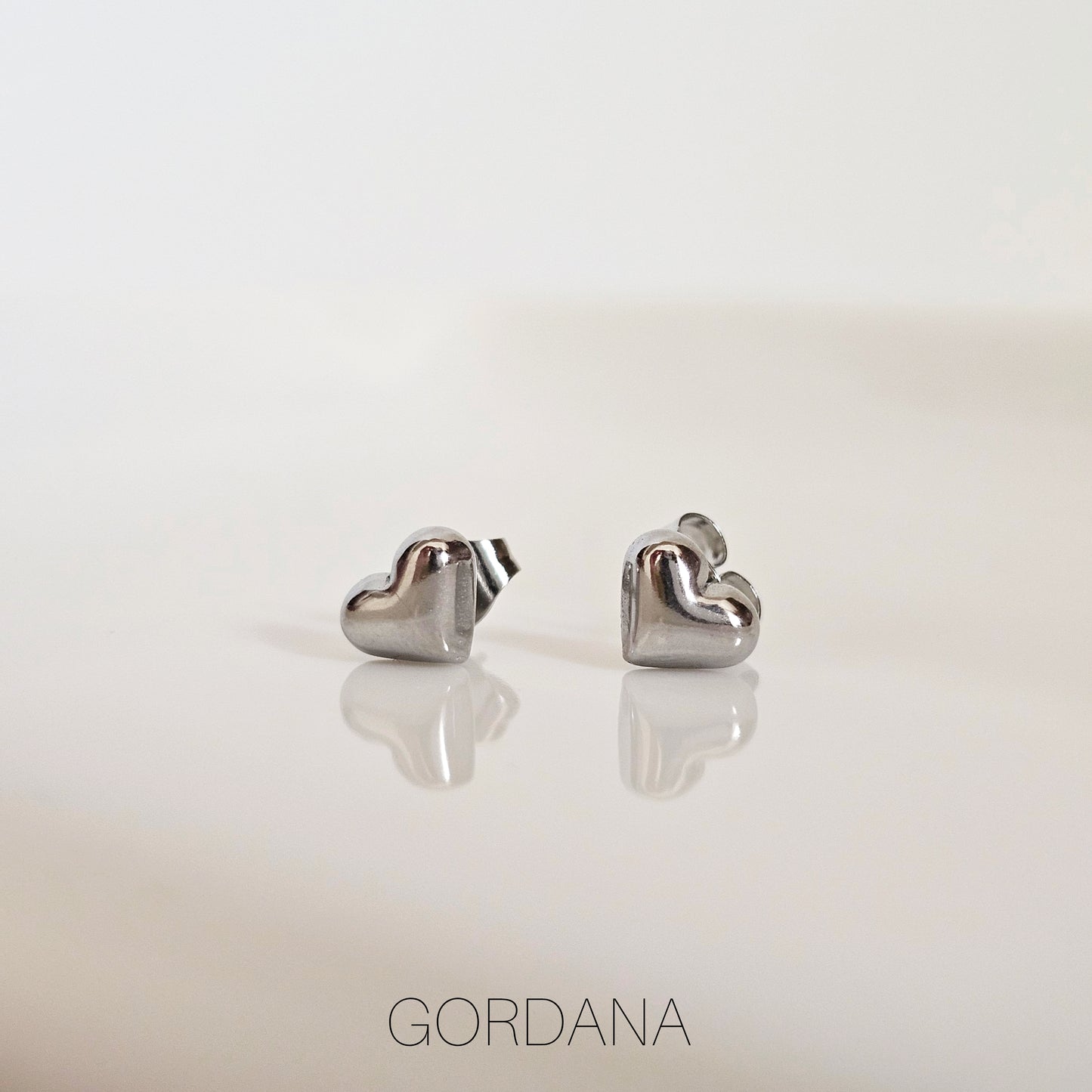 Heart stainless steel studs