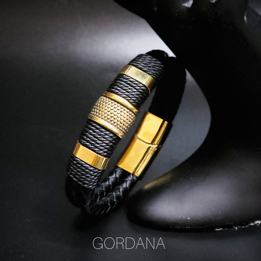 Genuine Leather and stainless steel bracelet - Gordana Moda