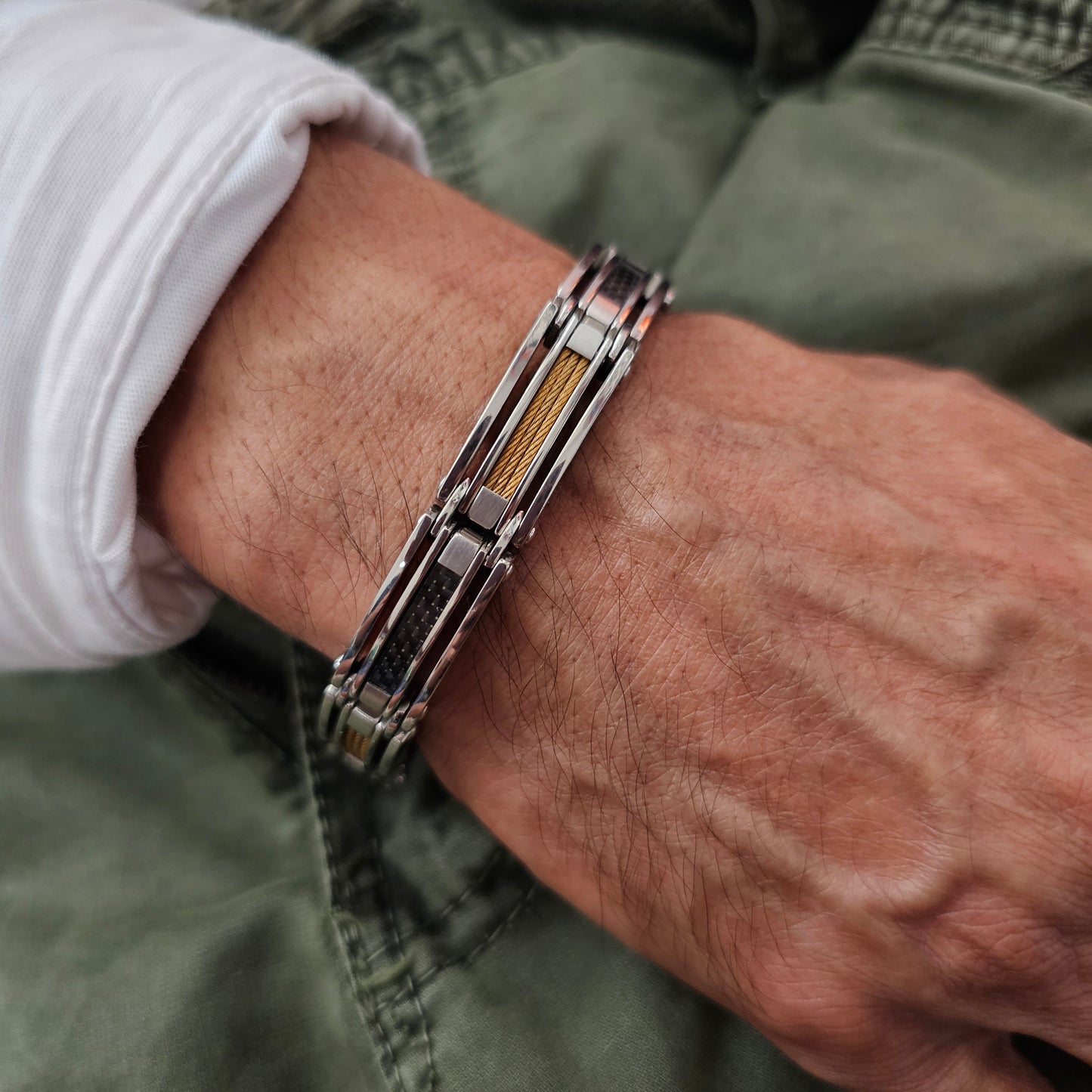 Genuine Leather and stainless steel bracelet - Gordana Moda